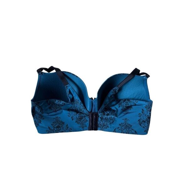 Torrid Curve Push Up bra size 42DDD 42F Blue Black Floral - Picture 9 of 9